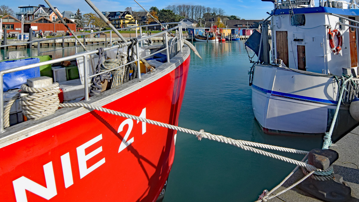 Im Hafen von Niendorf / Ostsee. Aufnahme vom 15.11.2020