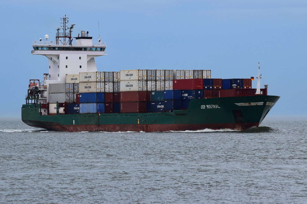 JSP MISTRAL , Feederschiff , IMO 9368041 , Baujahr 2010 , 138.15 × 21.7m , 900 TEU , 04.04.2018 Alte Liebe Cuxhaven