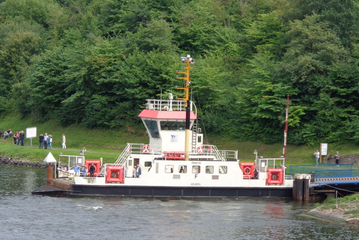 Kanalfähre - KOLBERG  (SF 72) 1960 auf der Saatsee - Werft in Rendsburg als Nr. 62 gebaut.
 - Euronr. 0506140  - am31.07.2016 in Landwehr 