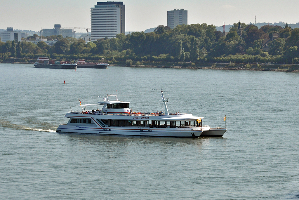 Katamaran  Filia Rheni  auf dem Rhein in Bonn - 04.09.2013