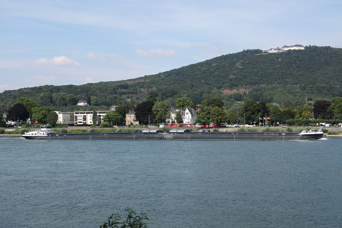 Koppelverband aus SGMS VISCO II (ENI 02331765) und GSL VISCO I (ENI 02331766)auf dem Rhein bei Königswinter am 22.07.2020. 