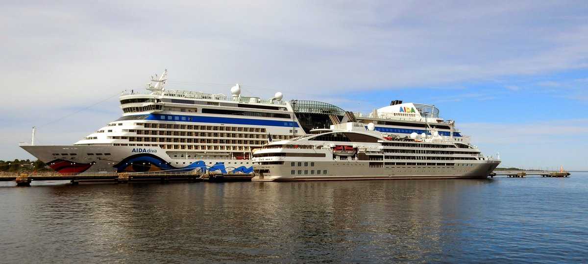 Kreuzfahrthafen Tallinn am 20.05.18 mit Le Soleal und AIDAdiva