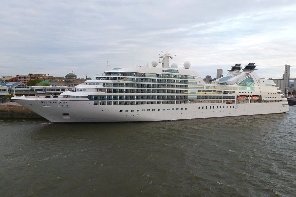 Kreuzfahrtschiff 'Seabourn Quest' (IMO: 9483126) der Reederei Seabourn Cruise Line im Hafen von Quebec, Kanada. Aufnahmedatum: 02.10.2018.