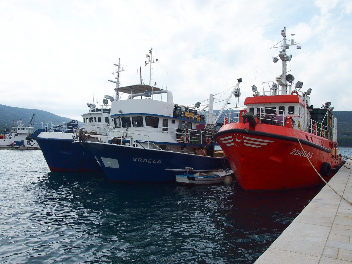 Kroatisch Fischereischiffe in Cres am 15.9.2015.