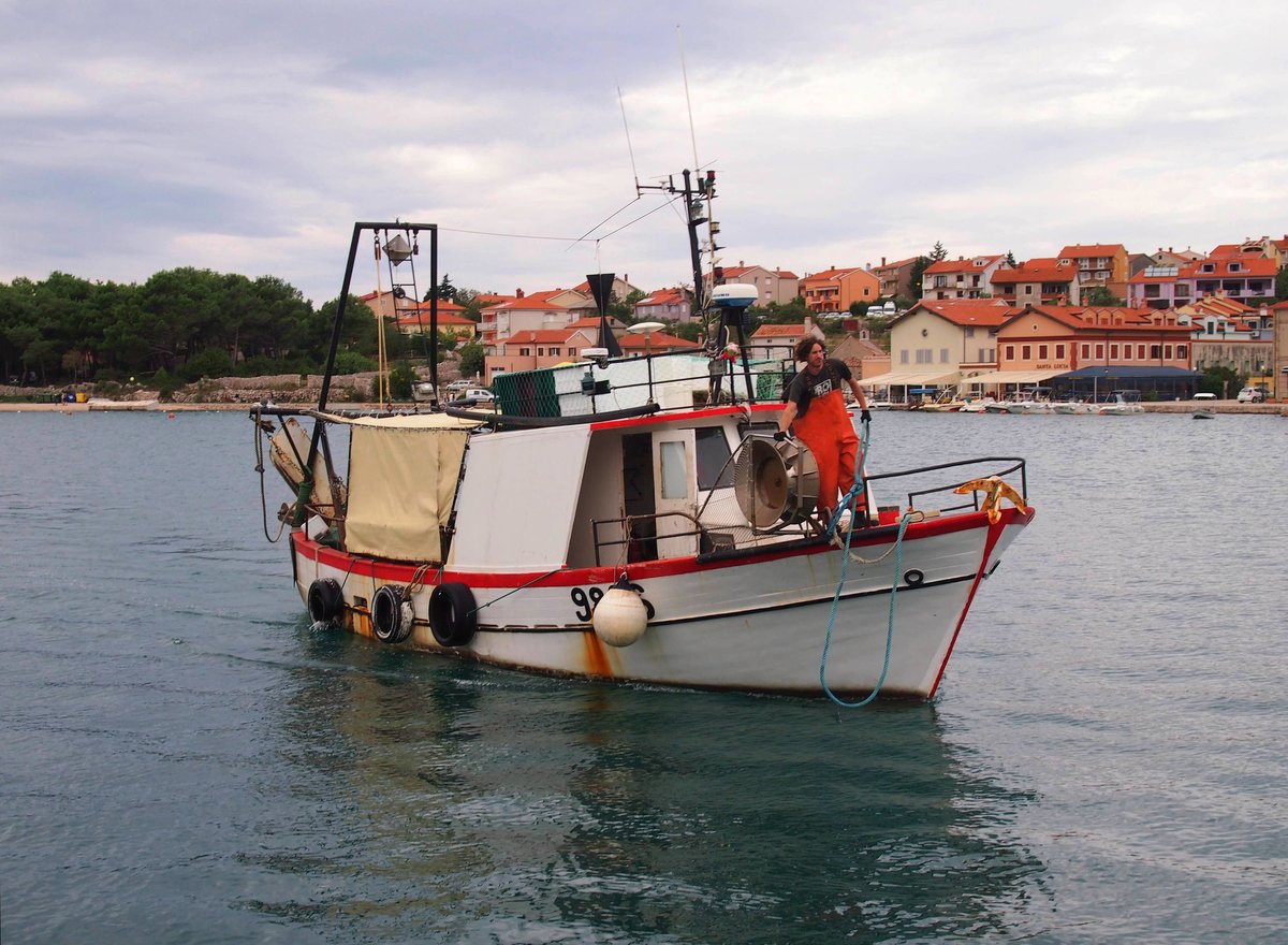 Kroatisch Fischereischiffe in Cres am 21.9.2016.
