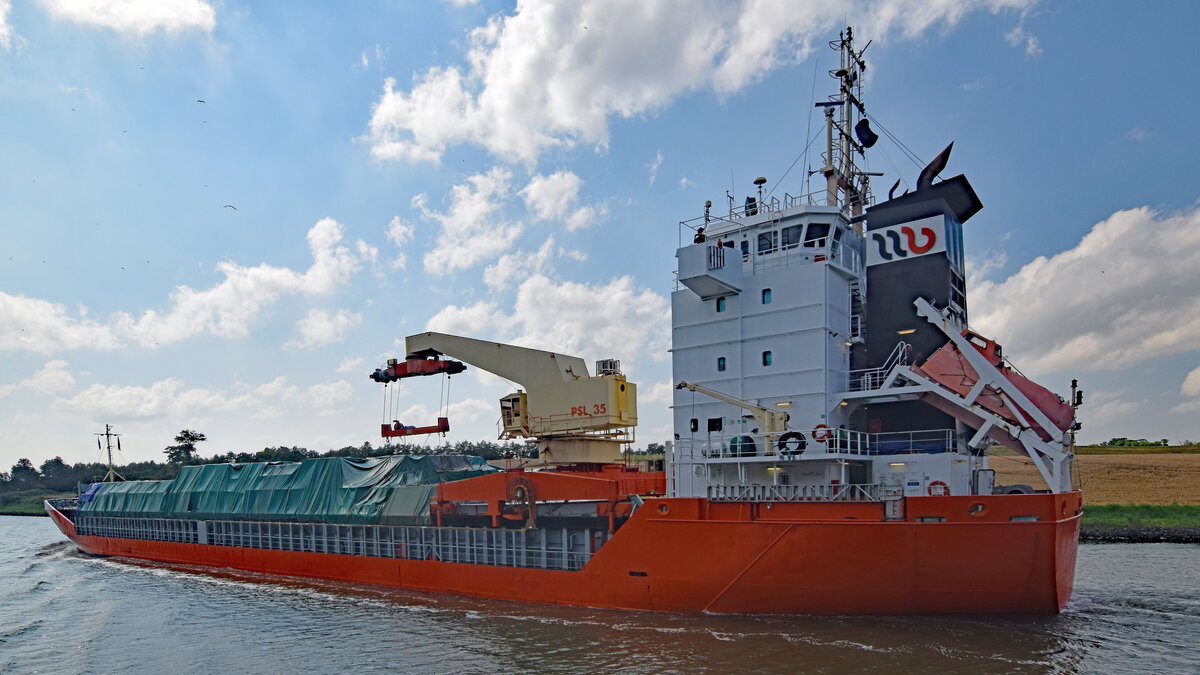 LADY CLAUDIA (IMO 9201798) am 24.07.2021 auf dem NOK (Nord-Ostsee-Kanal)