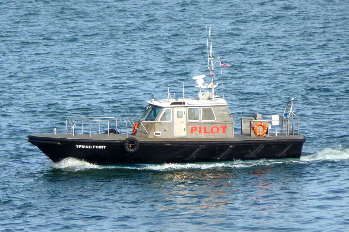 Lotsenboot 'Spring Point' der Portland Harbor Pilots in der Casco Bay vor Portland, Maine. Aufnahmedatum: 28.09.2018.
