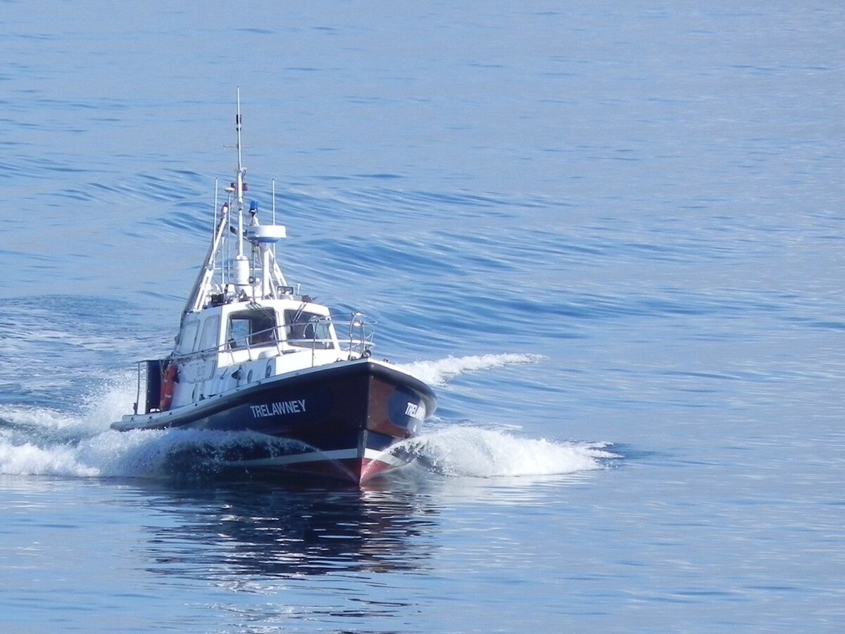 Lotsenboot  TRELAWNEY  am 15.09.2012 vor Falmouth / Cornwall.