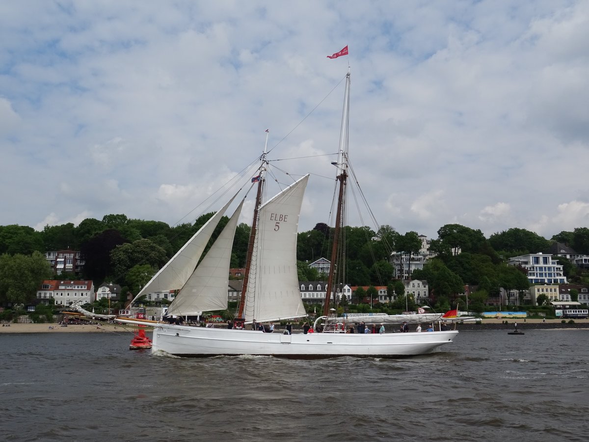 Lotsenschoner No. 5 Elbe auf der Elbe am 12.05.18