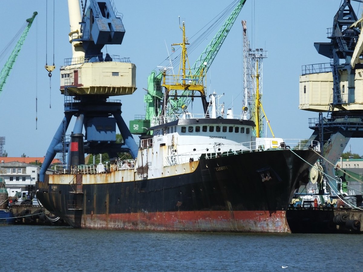 M 0338  Sapphire II  (IMO 7368803) liegt am 25.05.2015 im Hafen von Klaipeda, Litauen.