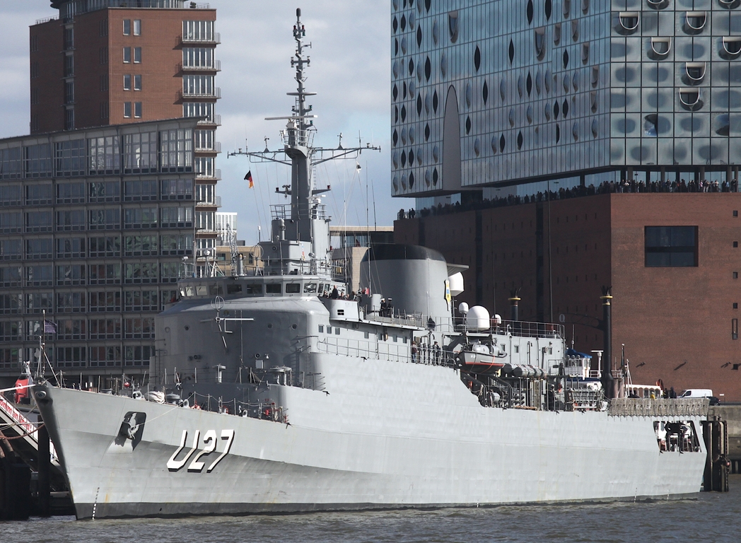 Marineschulschiff/Fregatte U27 der brasilianischen Marine; Datum: 04.10.2026; Aufnahmeort: Elbe/Hafen Hamburg, Deutschland. (Weiterer Suchbegriff: U 27 NE BRAZIL)