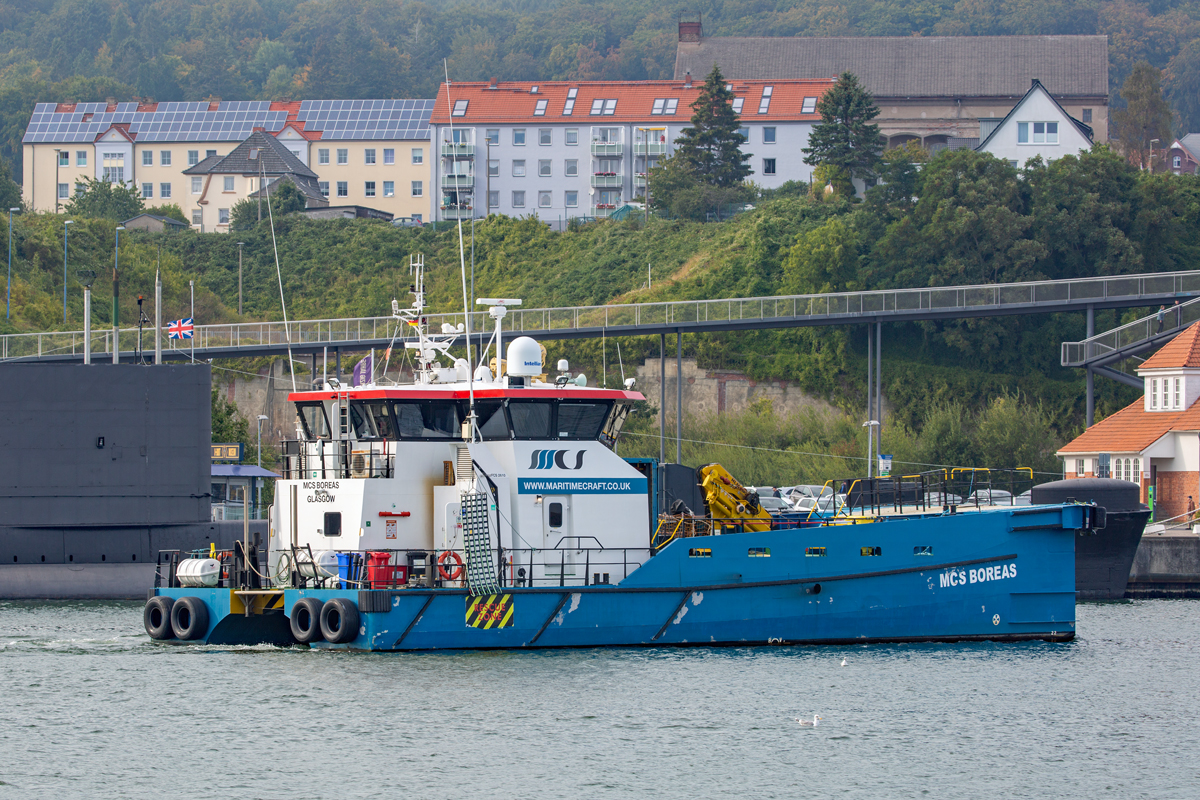 MCS BOREAS (IMO 9679098)  auf dem Weg zur Schiffsbetankung an der Bunkerstation im Stadthafen Sassnitz. - 09.09.2022

