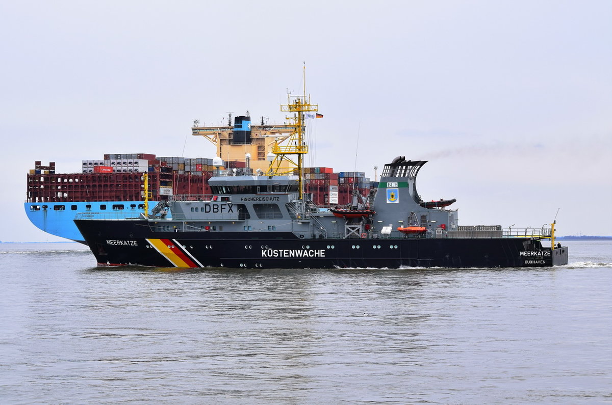 MEERKATZE , Fishery Patrol Vessel , IMO 9421245 , Baujahr 2009 , 72.75 × 12.74m , 02.04.2018 Alte Liebe Cuxhaven
