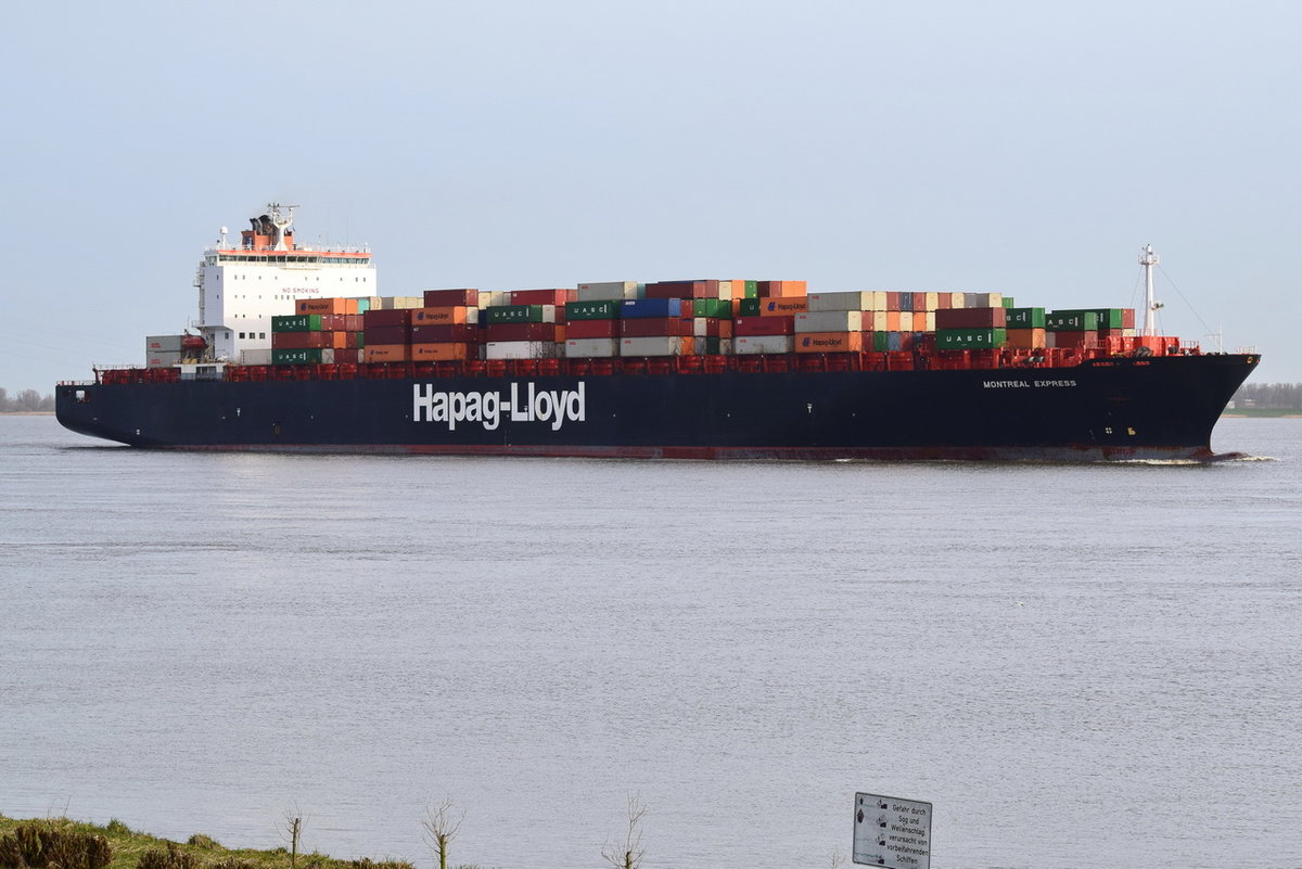 MONTREAL EXPRESS , Containerschiff , IMO 9253741 Baujahr 2003 , 294.01 × 32.31m , 4402 TEU , Grünendeich