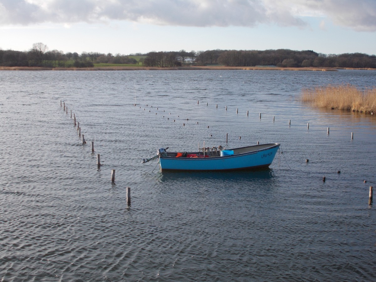 Motorboot,am 08.Februar 2015,auf dem Wreechener See bei Neukamp.