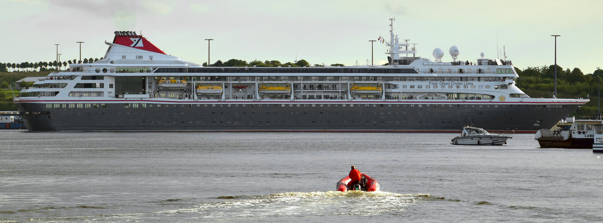 MS Braemar am 29.07.2017 im Hafen von Lübeck-Travemünde