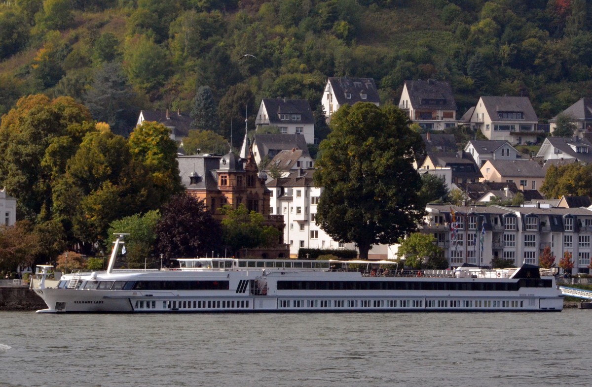 MS ELEGANT LADY, ein Flusskreuzfahrtschiff bei Boppart am 27.09.2013 auf dem Rhein.