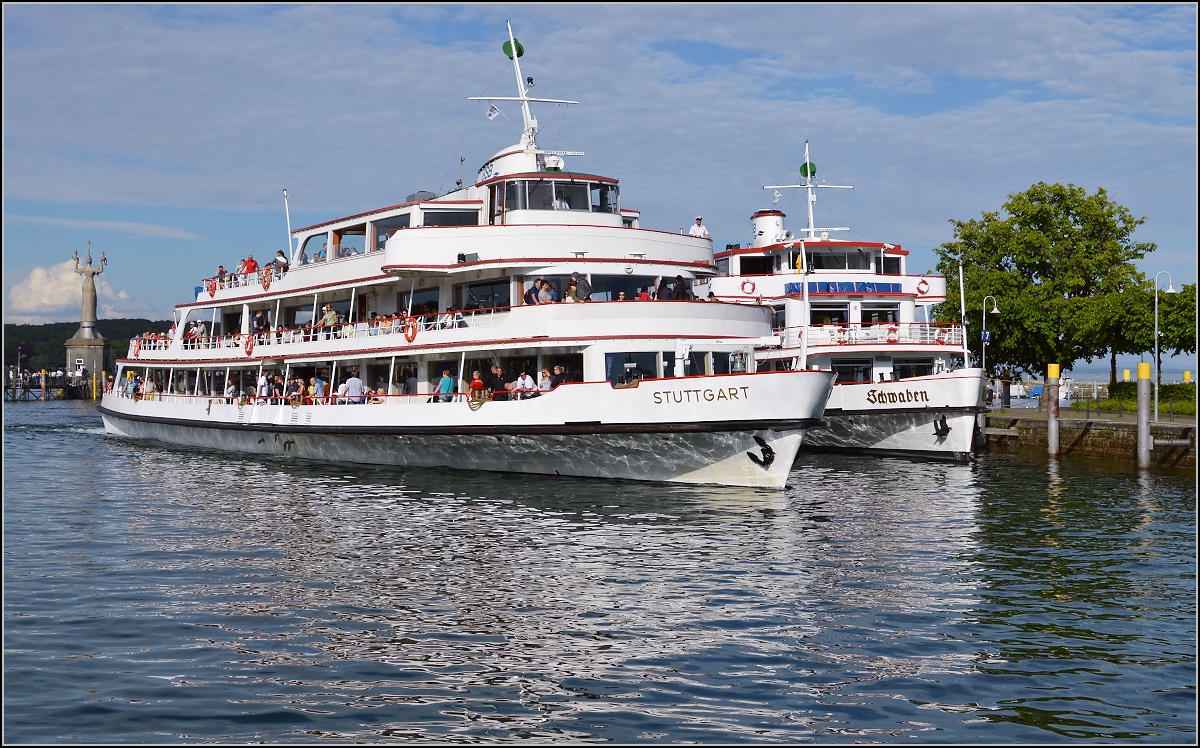 MS Stuttgart und MS Schwaben im Badnerland unter badischer Flagge... Konstanz, Mai 2016.