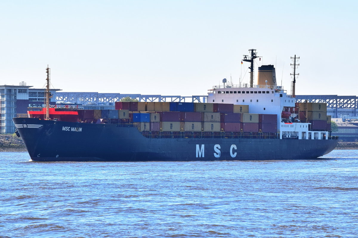 MSC MALIN , Containerschiff , IMO 8201636 , Baujahr 1982 , 203.06 × 25.4m , 1254 TEU , 21.04.2019 , Teufelsbrück