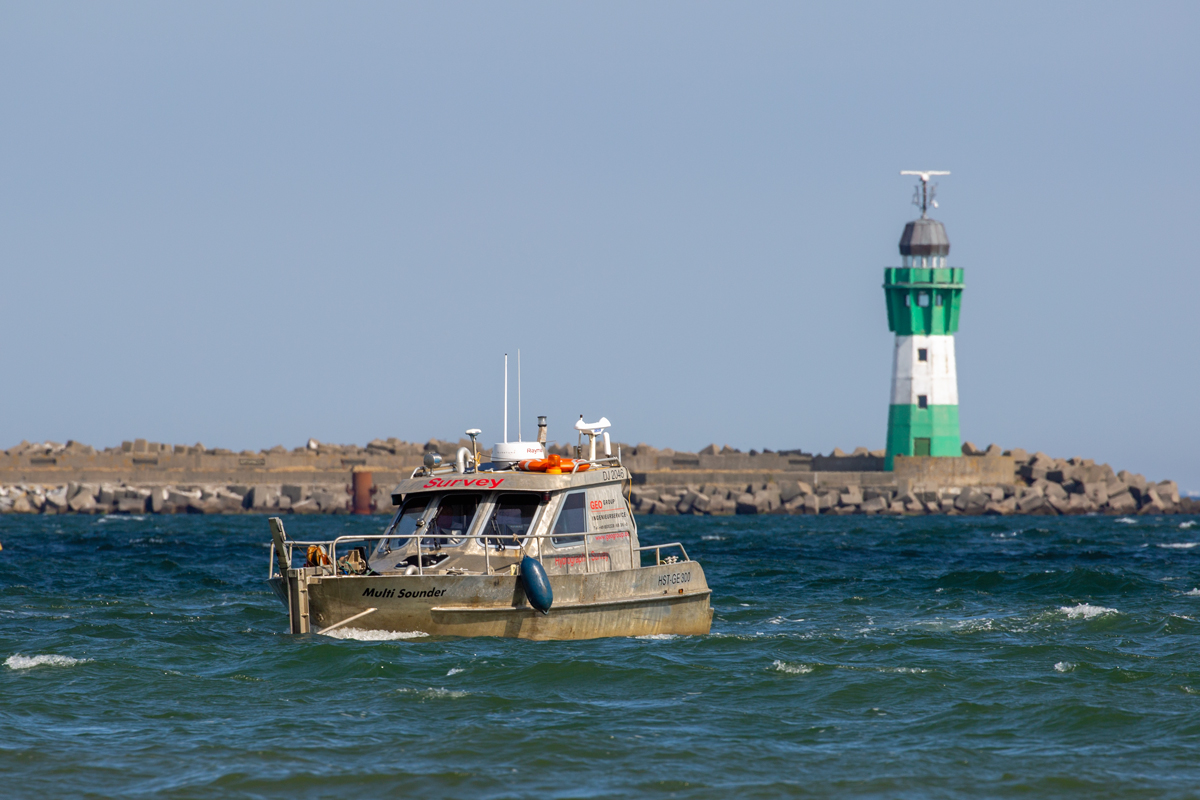 MULTI SOUNDER auf der Fahrt zur Mukraner Slipanlage. - 03.08.2022