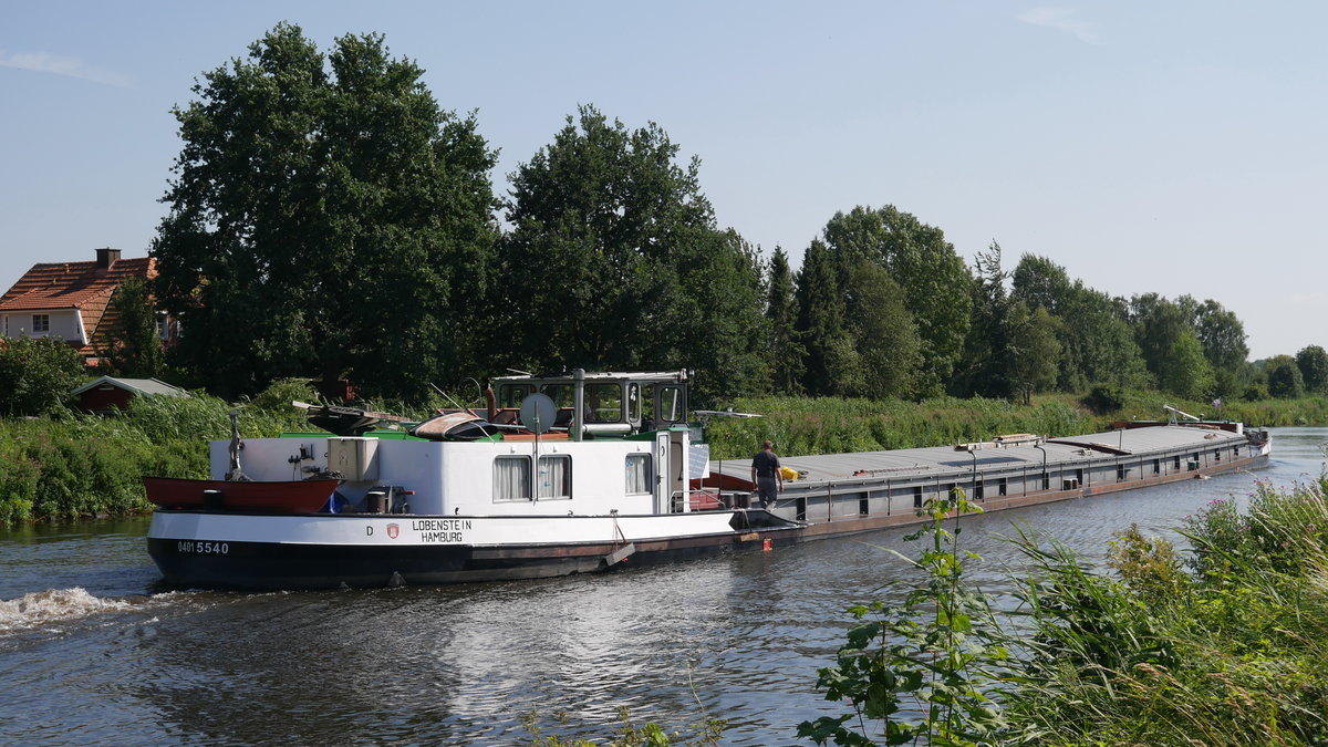 Nachschuss auf GMS Lobenstein (ex Lesum), Hamburg ENI 04015540; Elbe-Lübeck-Kanal unterhalb Schleuse Witzeeze; 13.07.2018
