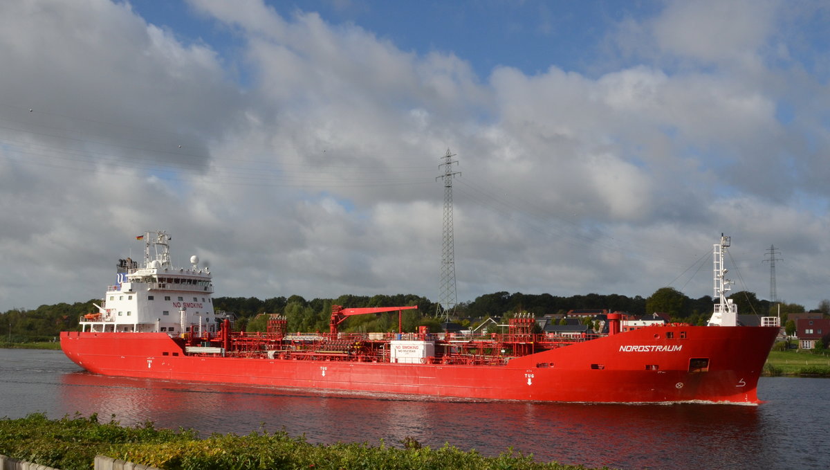 Nordstraum, Chemical/Oil Products Tanker, Heimathafen Bergen, IMO 9523548, Am 06.10.17 bei Schachtaudorf am NOK.