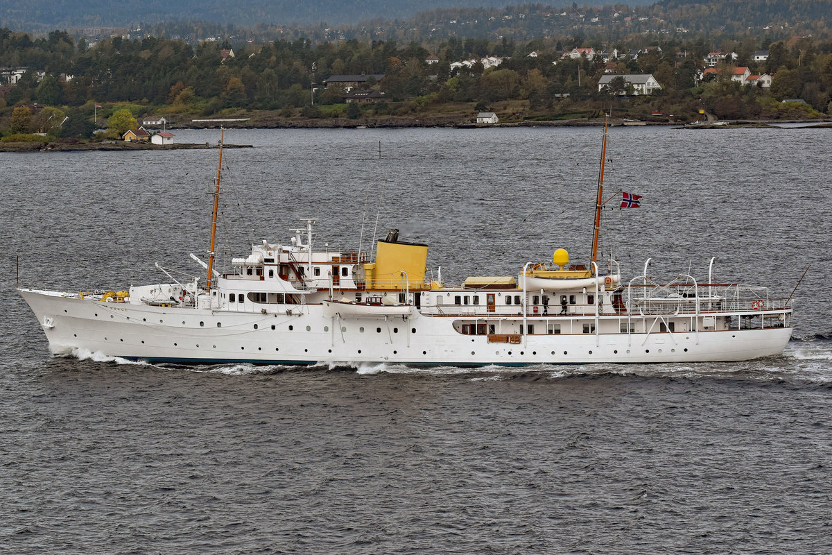 NORGE, Yacht des norwegischen Königshauses, am 4.10.2017 im Oslofjord