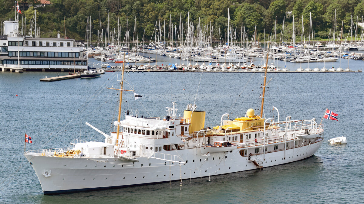 Norwegische Königsyacht NORGE am 14.06.2022 in Oslo