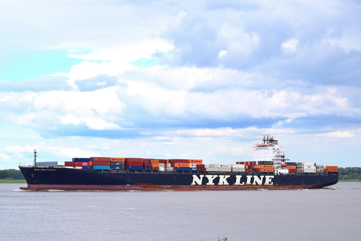 NYK DELPHINUS , Containerschiff , IMO 9337652 , 4888 TEU , Baujahr 2007 , 294.12 x 32.2 m , Grünendeich , 07.06.2020