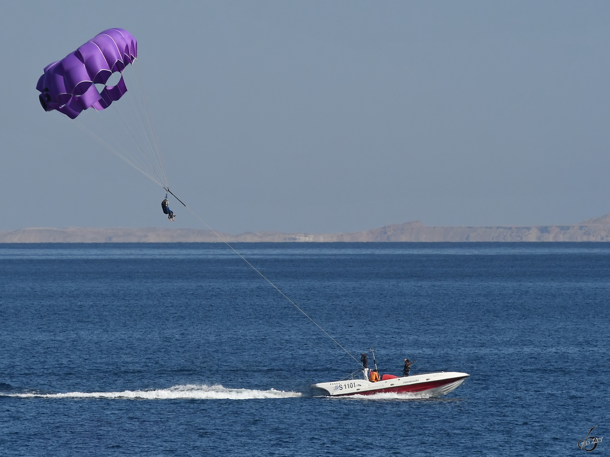 Parasailing auf dem Roten Meer. (Scharm El-Scheich, Dezember 2018)