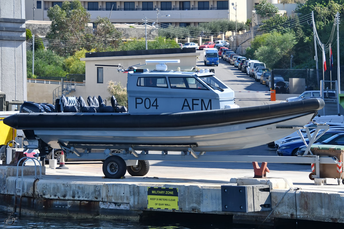 Patrouillenboot AFM P04 auf Malta. (Valletta, Oktober 2017)