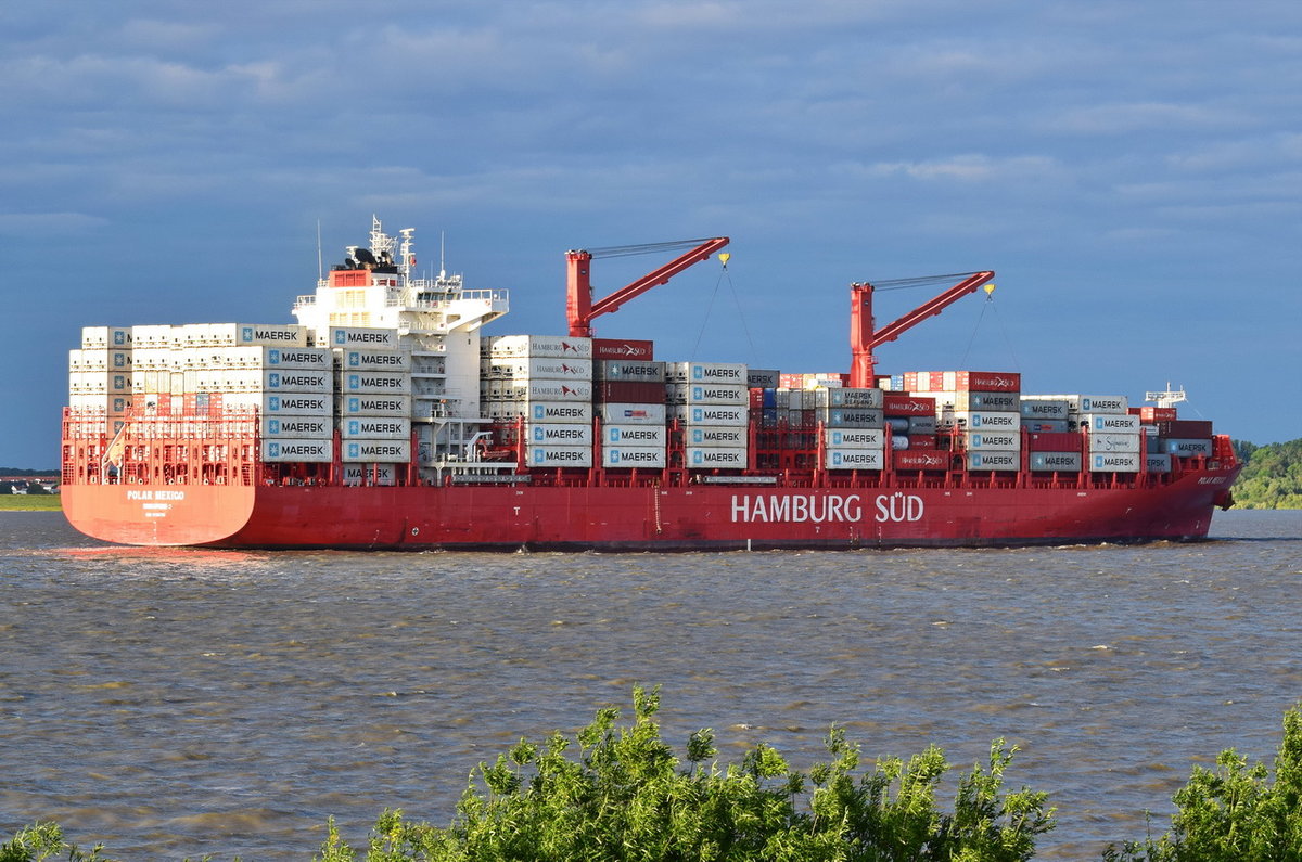 POLAR MEXICO , Containerschiff , IMO 9786750 , Baujahr 2017 , 230 x 37.3 m , 3868 TEU , Grünendeich , 10.06.2020