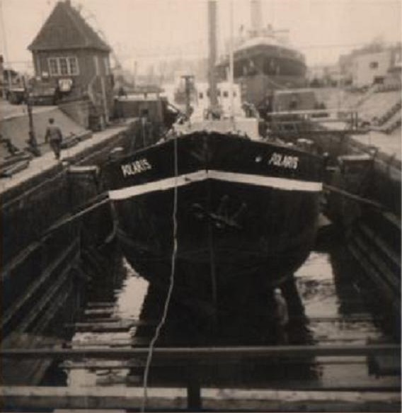 POLARIS - 220 To. im März 1963 im Trockendock bei der Saatsee Werft in Rendsburg