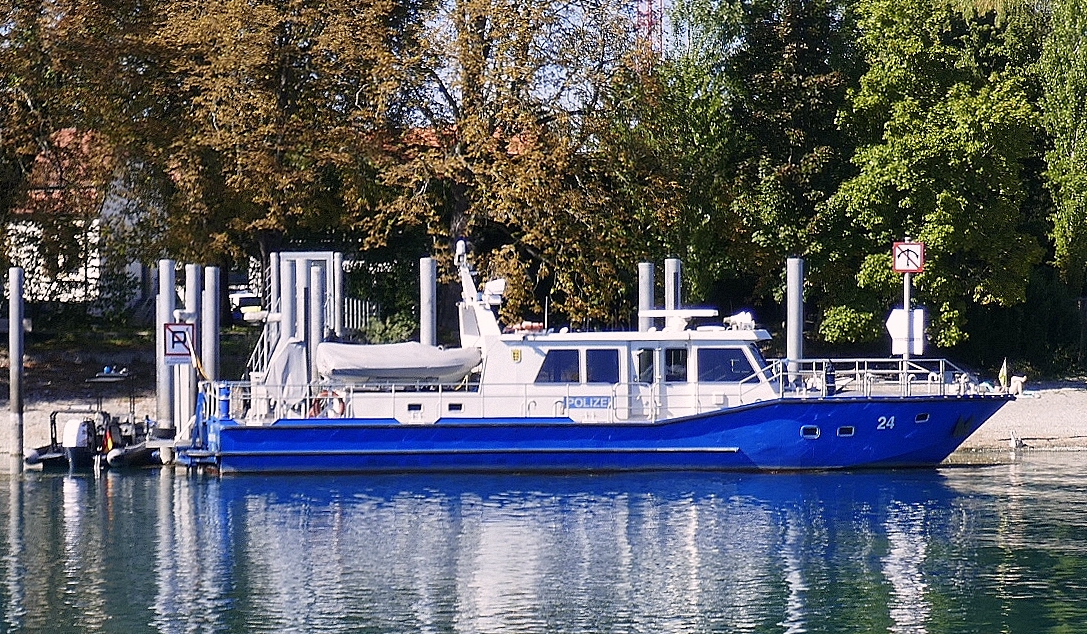 Polizeiboot 24, ankert in Konstanz, Sept.2026