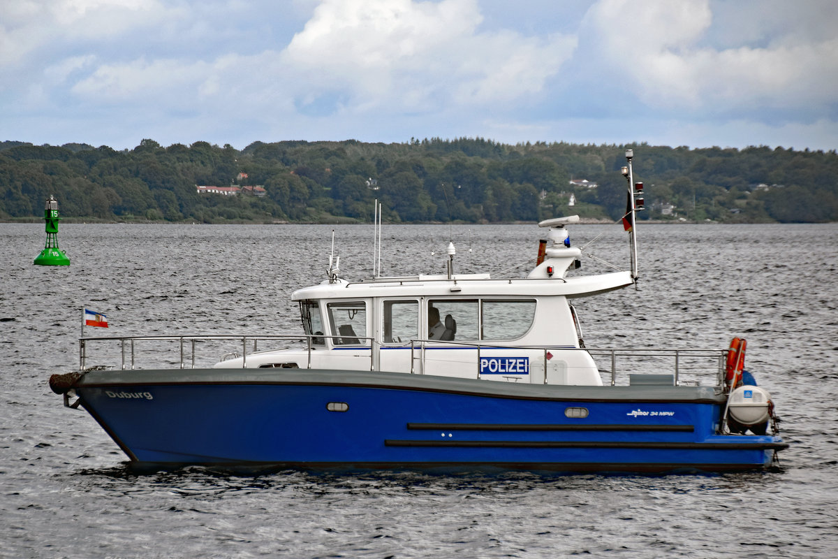 Polizeiboot DUBURG am 07.09.2017 im Hafen von Flensburg