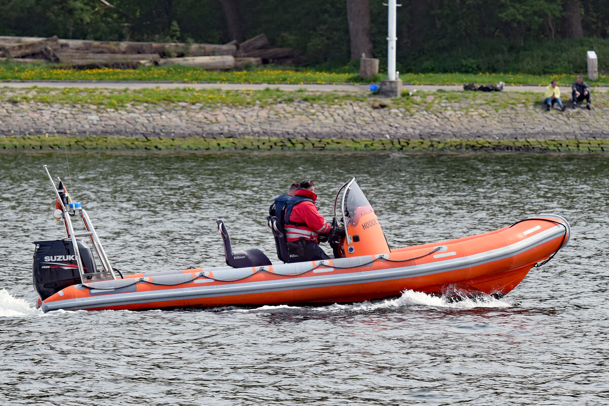 Polizeiboot HOOGE am 15.05.2021 im Hafen von Lübeck-Travemünde