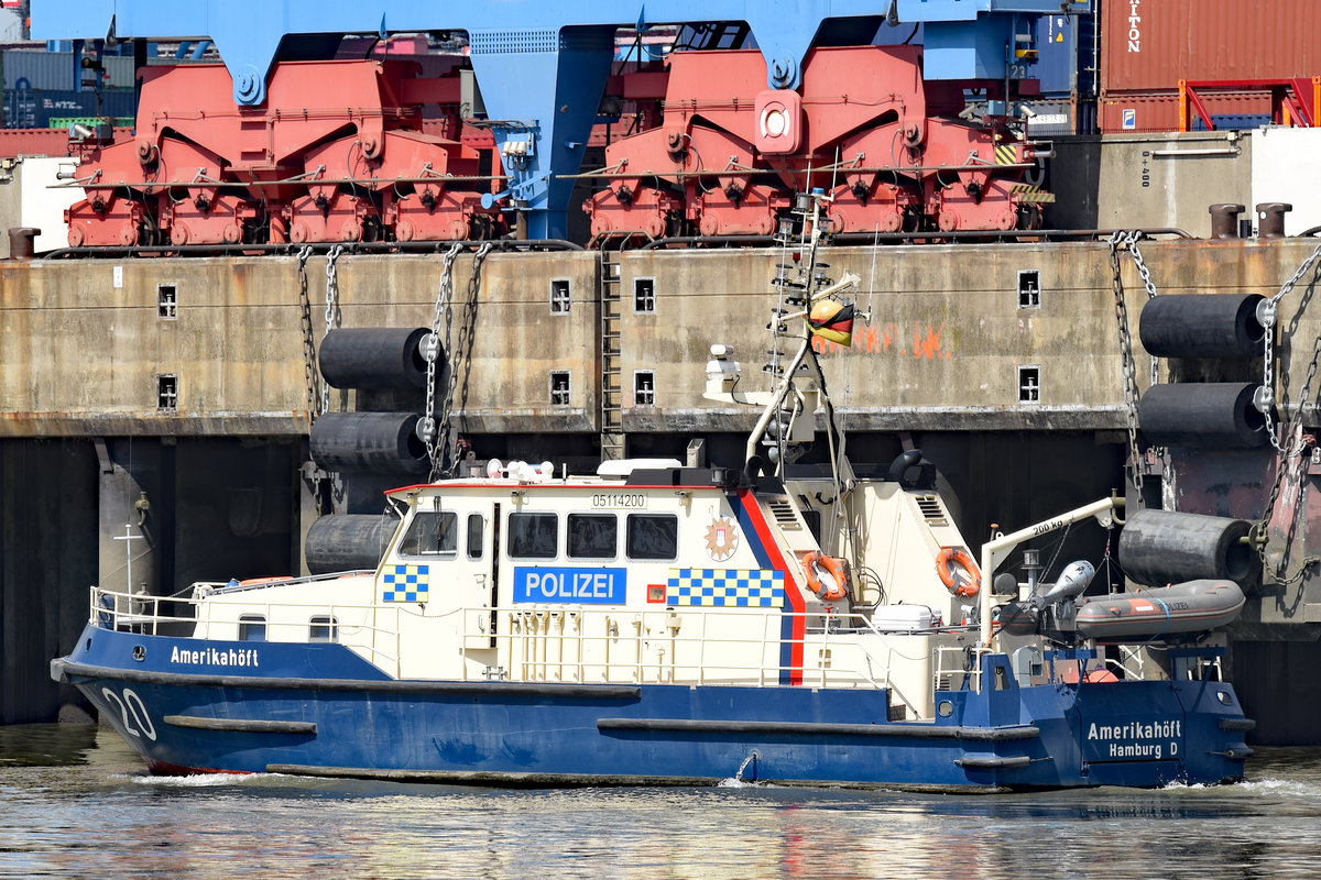Polizeiboot WS 20 AMERIKAHÖFT (ENI 05114200) am 26.05.2020 im Hafen von Hamburg