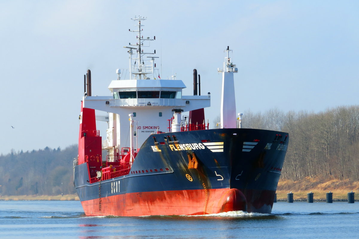 RHL FLENSBURG ex= WAPPEN von FLENSBURG - IMO= 9365269 - Bj.= 2008 
in Galati /Rumänien - 8154 To.- 3647 KW.-- am 08.02.2018 in Kl.Königsförde am NOK.