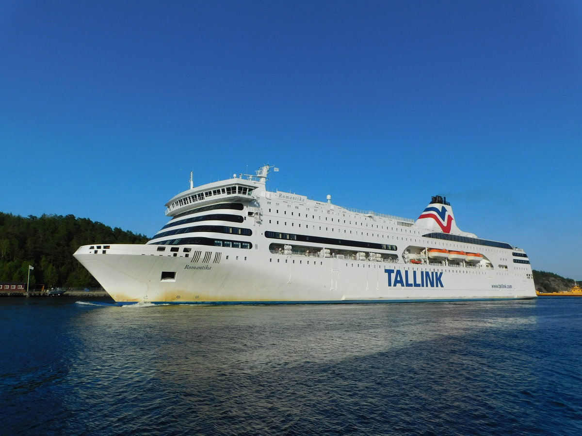 Romanika von Tallink in den Stockholmer Schären, auf dem Weg nach Riga, 01.08.2019. Wenige Tage zuvor waren wir auch an Bord. 