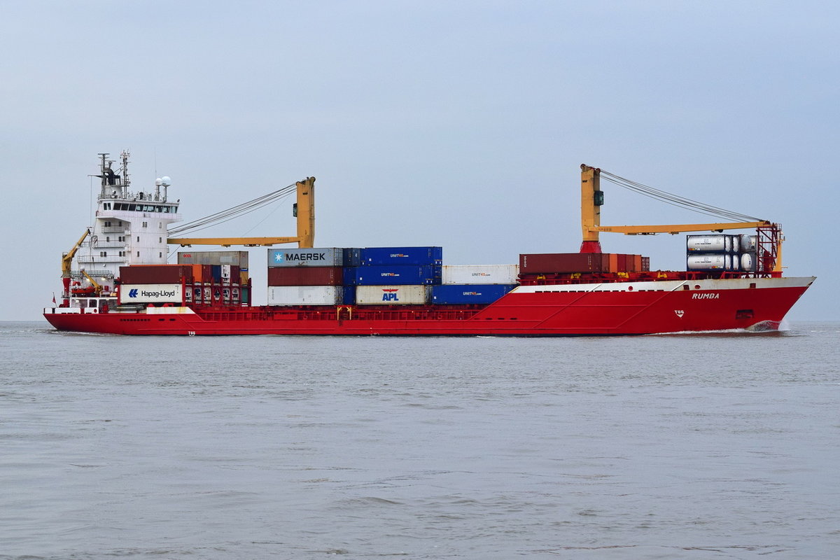 RUMBA , Federschiff , IMO 9264714 , Baujahr 2003 , 132.57 x 19.45 m , 657 TEU , 17.03.2020 , Cuxhaven