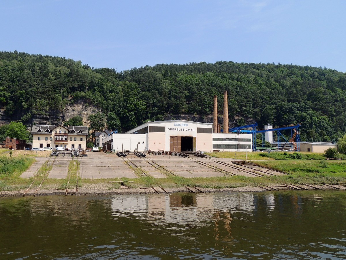 SAO Stahl-Anlagenbau-Oberelbe, bzw. ehemalige Schiffswerft Oberelbe bei Bad Schandau; 140611