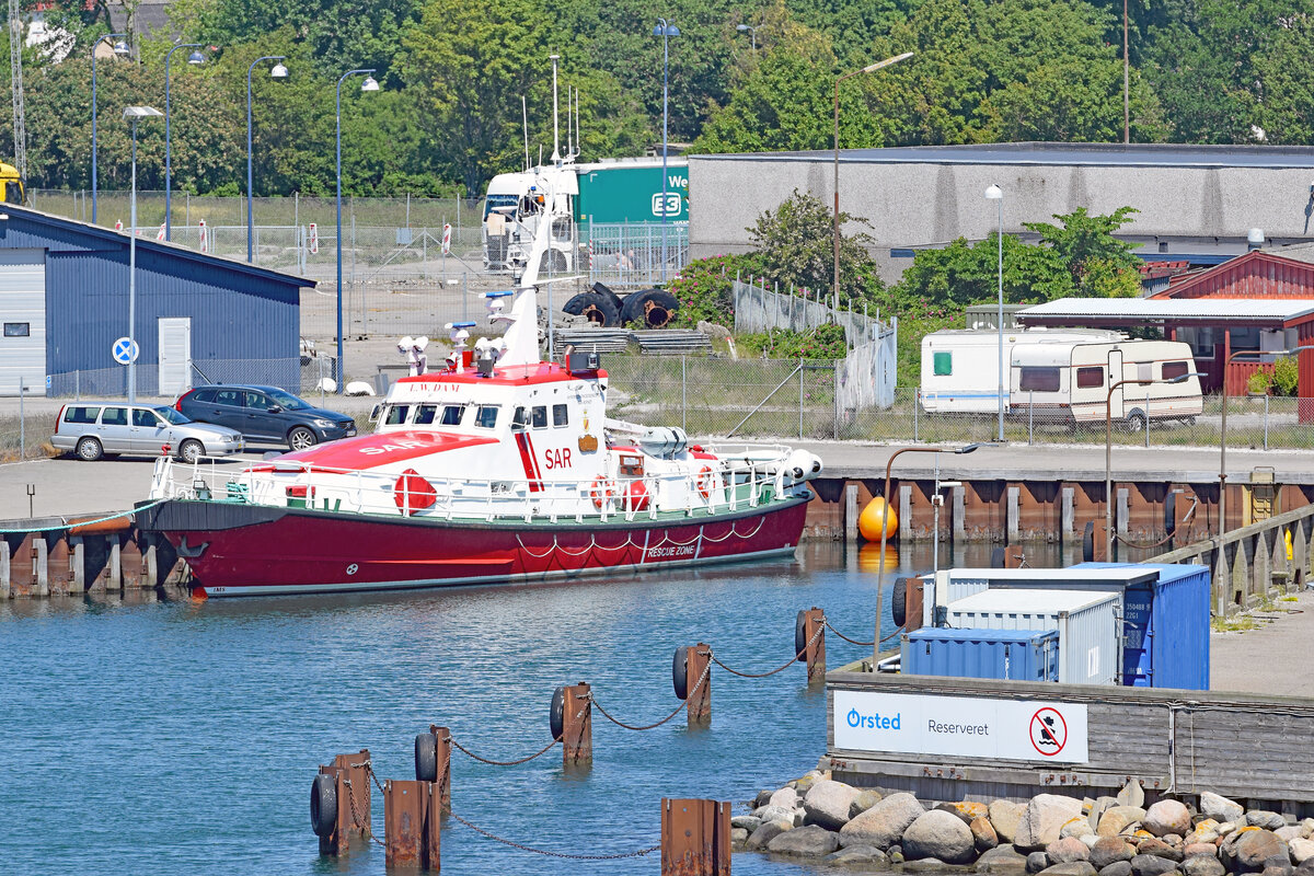 SAR-Boot L.W.DAM am 05.06.2022 im Hafen von Gedser / Dänemark