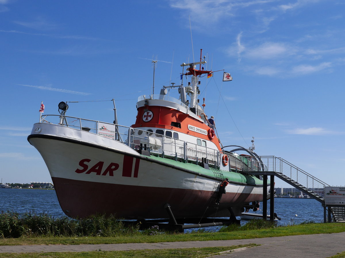 SAR Seenotkreuzer ARWED EMMINGHAUS (ex Hannes b Hafstein 2188) der DGzRS, zu besichtigen im Hafen Burgstaaken auf Fehmarn; 25.08.2016

