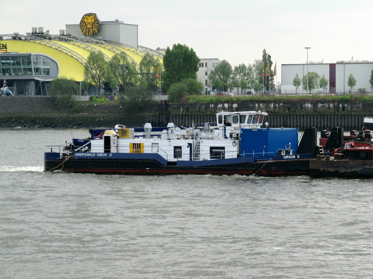 SB Orion II (05609480 , 25,22 x 8,16) am 05.05.2014 auf der Norderelbe Höhe Überseebrücke.