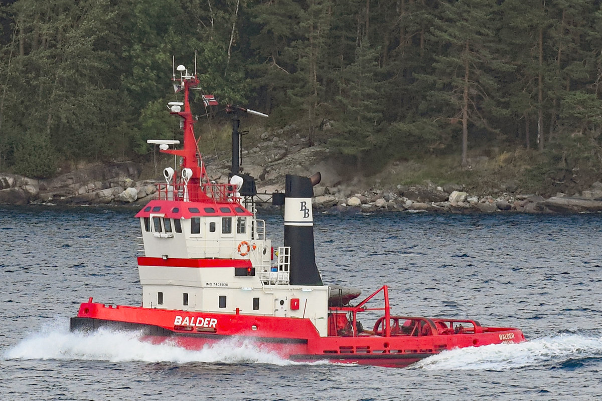 Schlepper BALDER (IMO: 7406930) am 22.08.2020 im Oslofjord