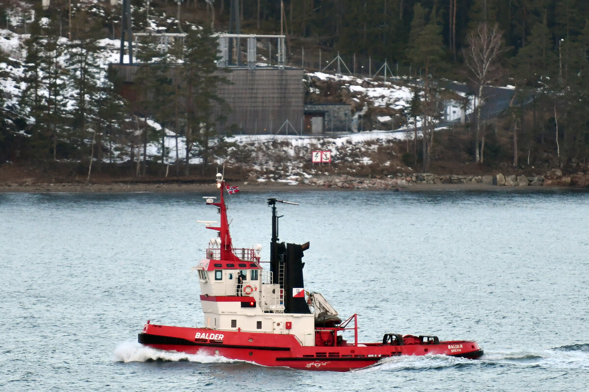 Schlepper BALDER (IMO: 7406930) am 09.02.2023 im Oslofjord