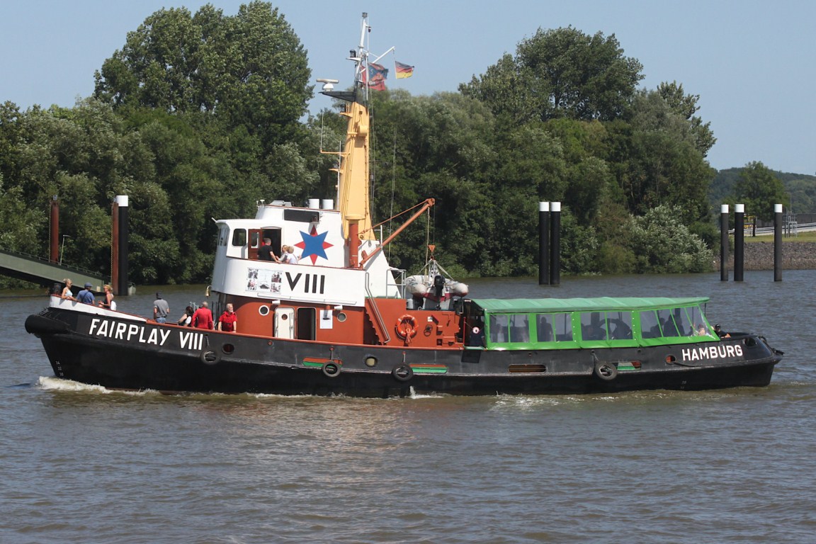 Schlepper FAIRPLAY VIII; Eigner/Betreiber: ex Fairplay, Museum; Datum: 12.07.2026; Aufnahmeort: Elbe/Hafen Hamburg, Deutschland.