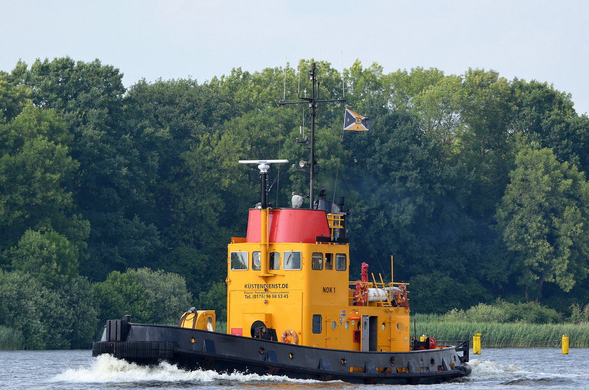 Schlepper NOK 1 Flagge:Deutschland Länge:20.0m Breite:6.0m bei Rade im Nord-Ostsee-Kanal aufgenommen am 20.06.18