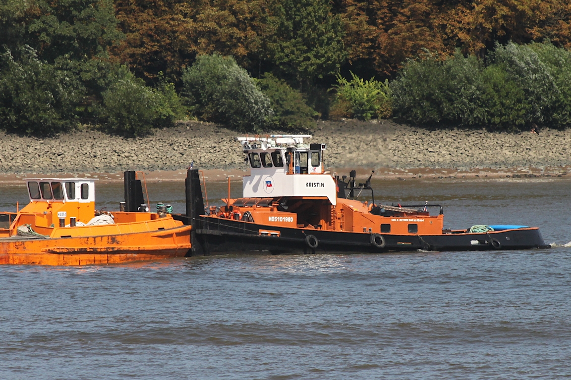 Schuber und Schlepper KRISTIN (ENI 05101980); Eigner/Betreiber: Meyrose; Datum: 13.08.2025; Aufnahmeort: Elbe/Hafen Hamburg, Deutschland. 