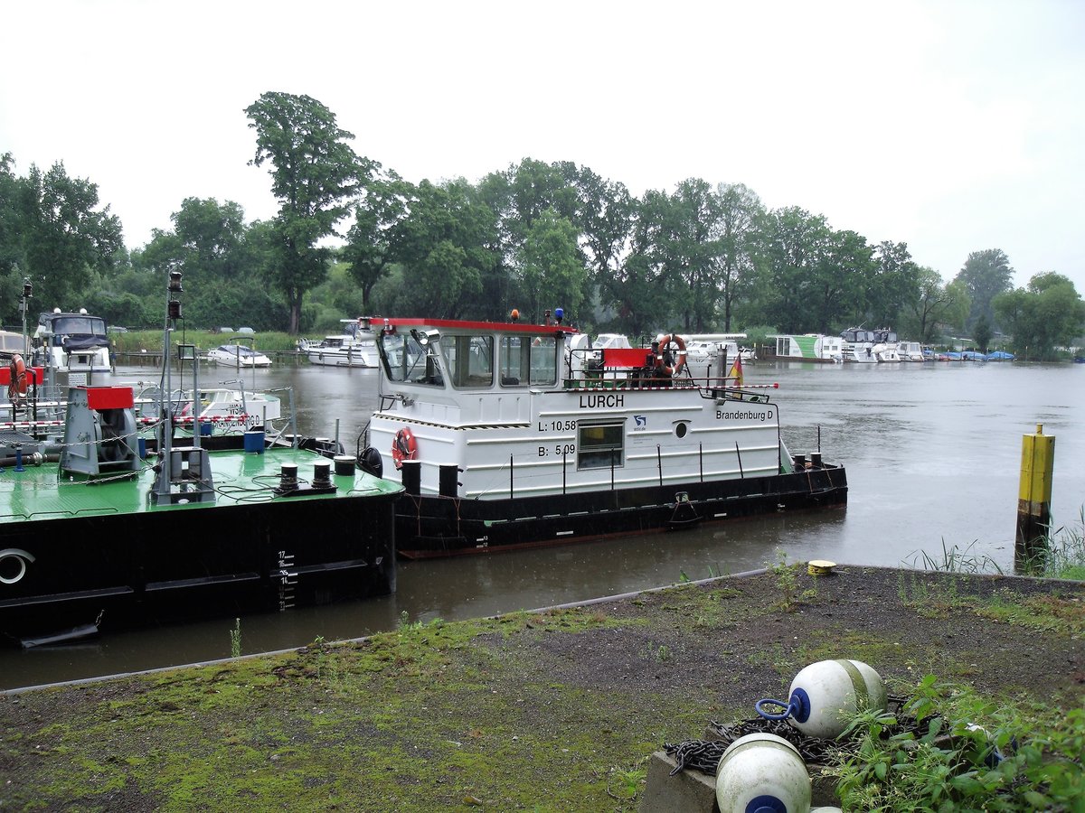 Schubschiff LURCH vom WSA Brandenburg am Stützpunkt in Plaue/Havel.Foto 26.07.2017